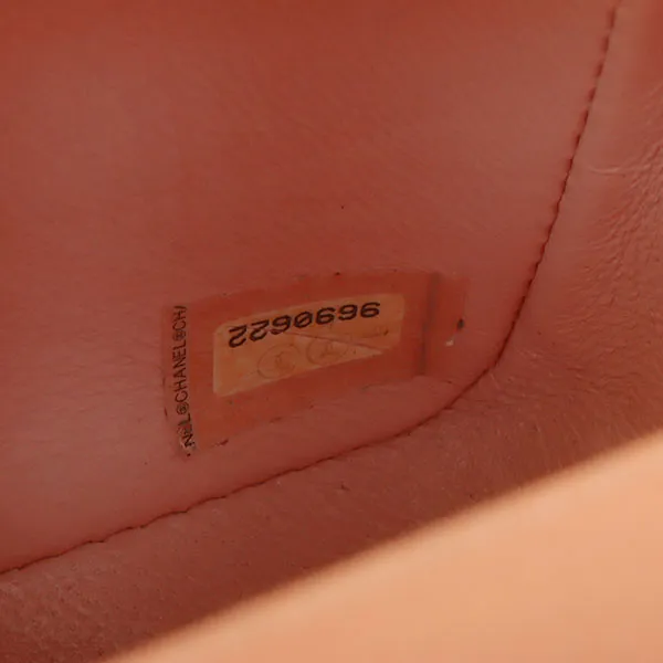 Chanel Around 2005 Made Caviar Skin Classic Flap Chain Bag Mini Salmon Pink