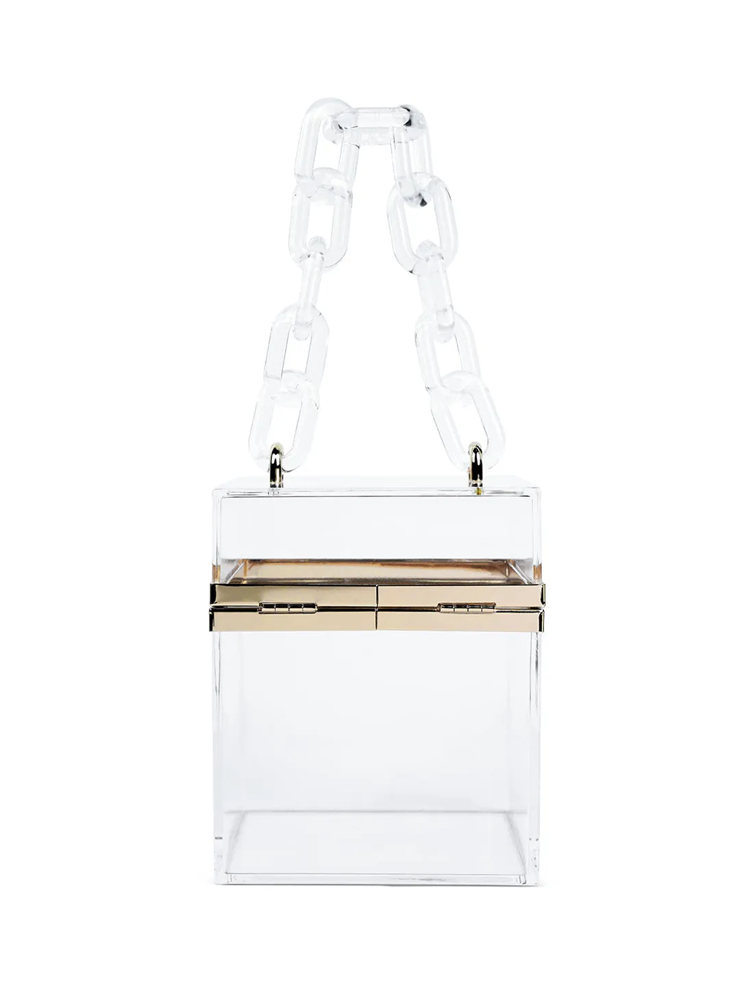 Cuboid Clear Box Clutch Bag