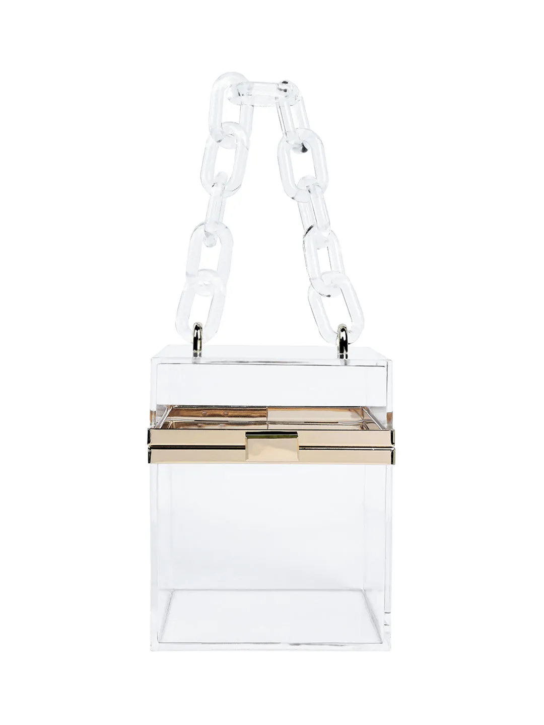 Cuboid Clear Box Clutch Bag