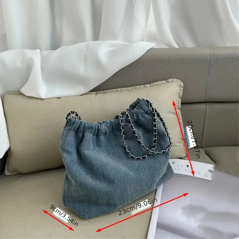 DENIM CHAIN BAG