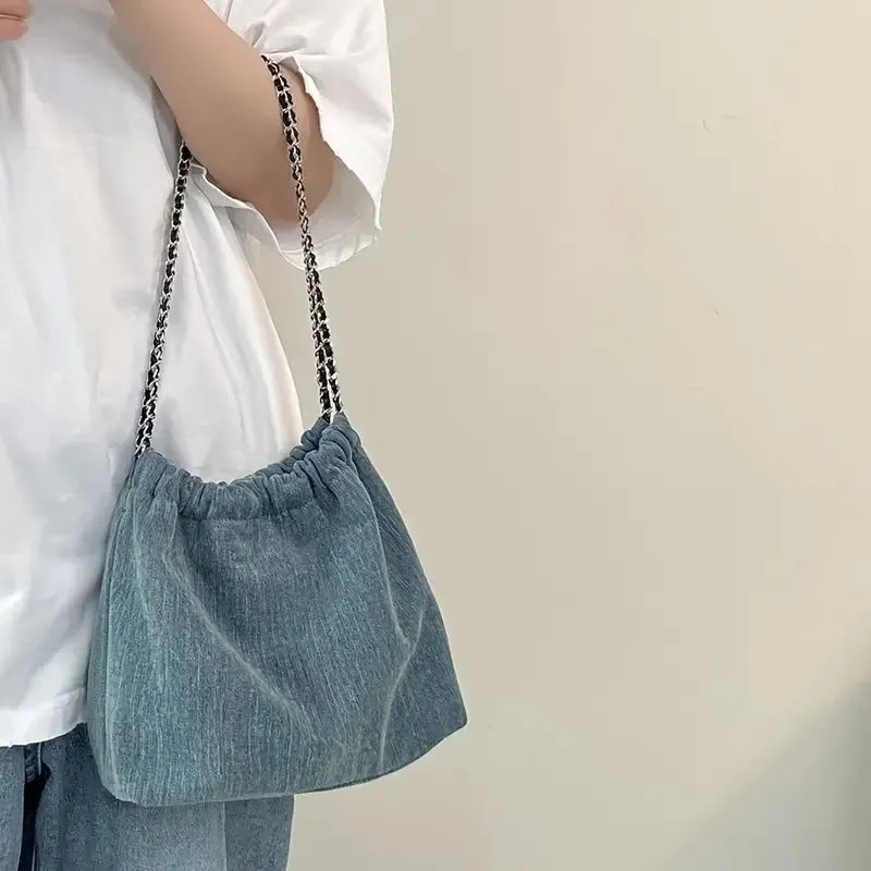 DENIM CHAIN BAG