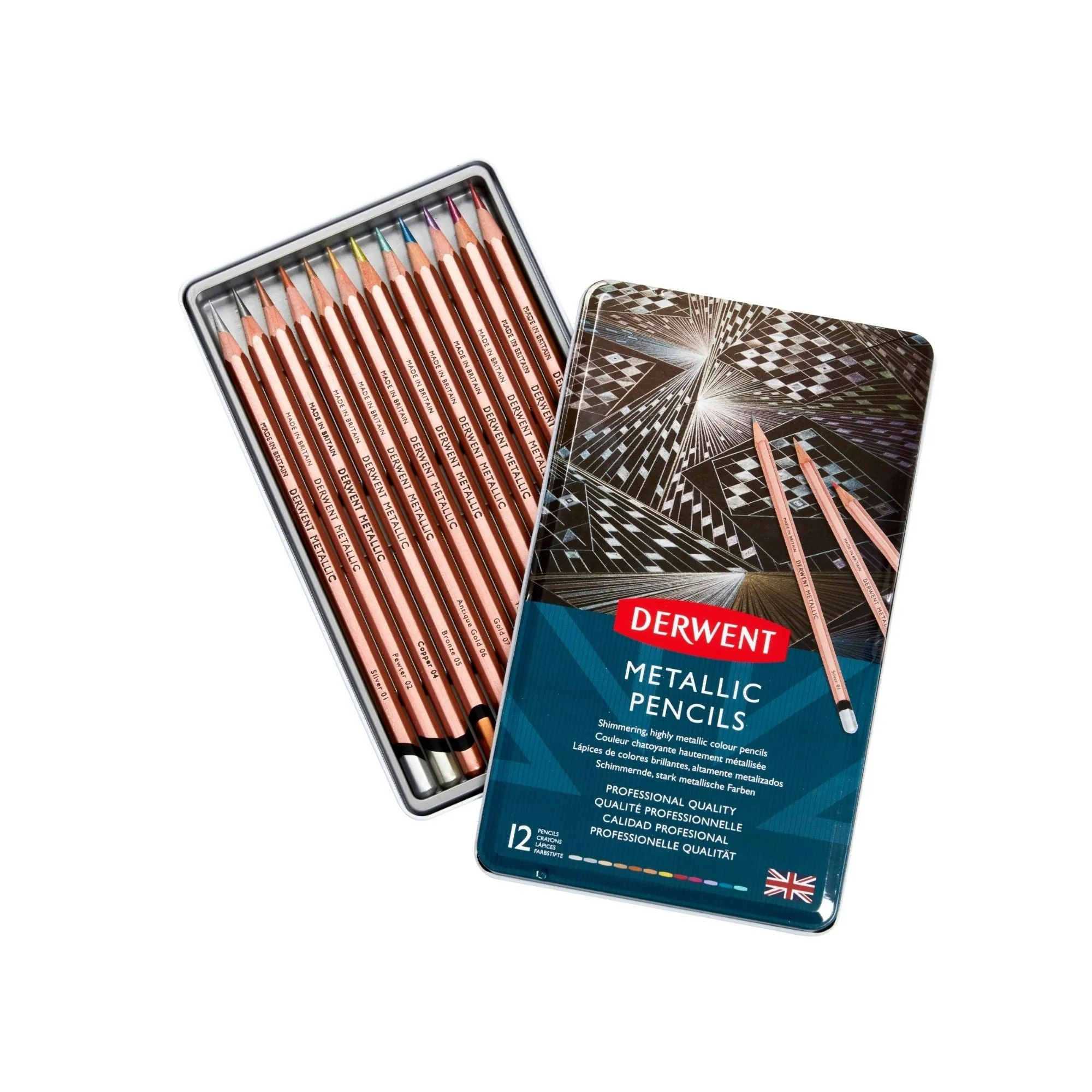 Derwent Metallic Pencils Set of 12