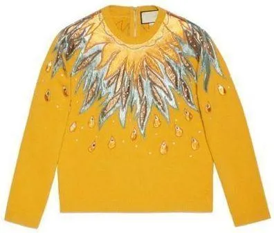 Embroidered Flame Sweater