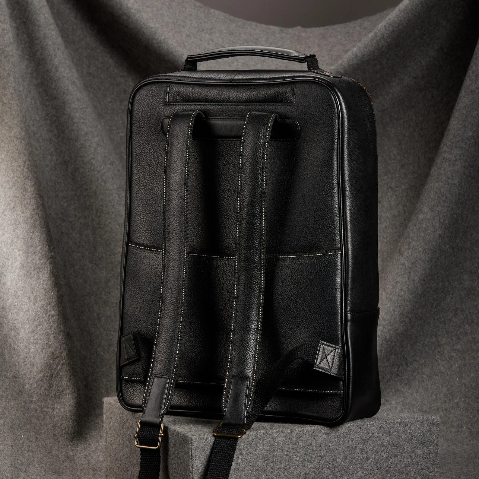 Exotic Real Black Leather Backpack
