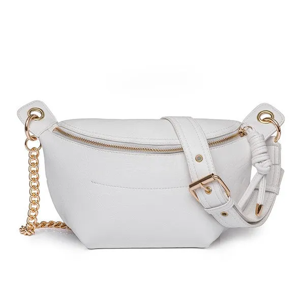 Faux Leather Convertible Sling Belt Bum Bag