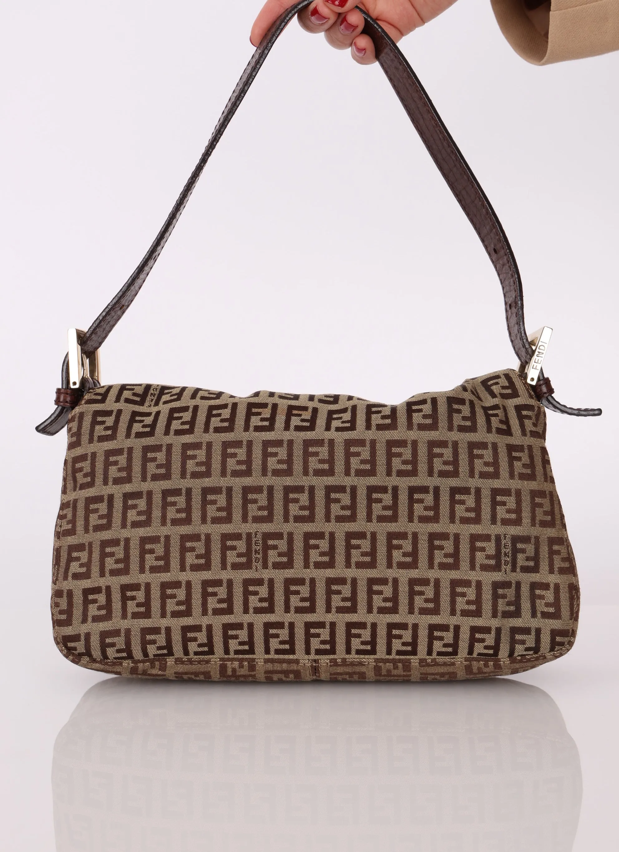 Fendi Zucchino Canvas Mama Baguette GHW