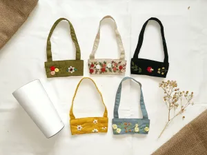 Floral Embroidered Cup Carrier