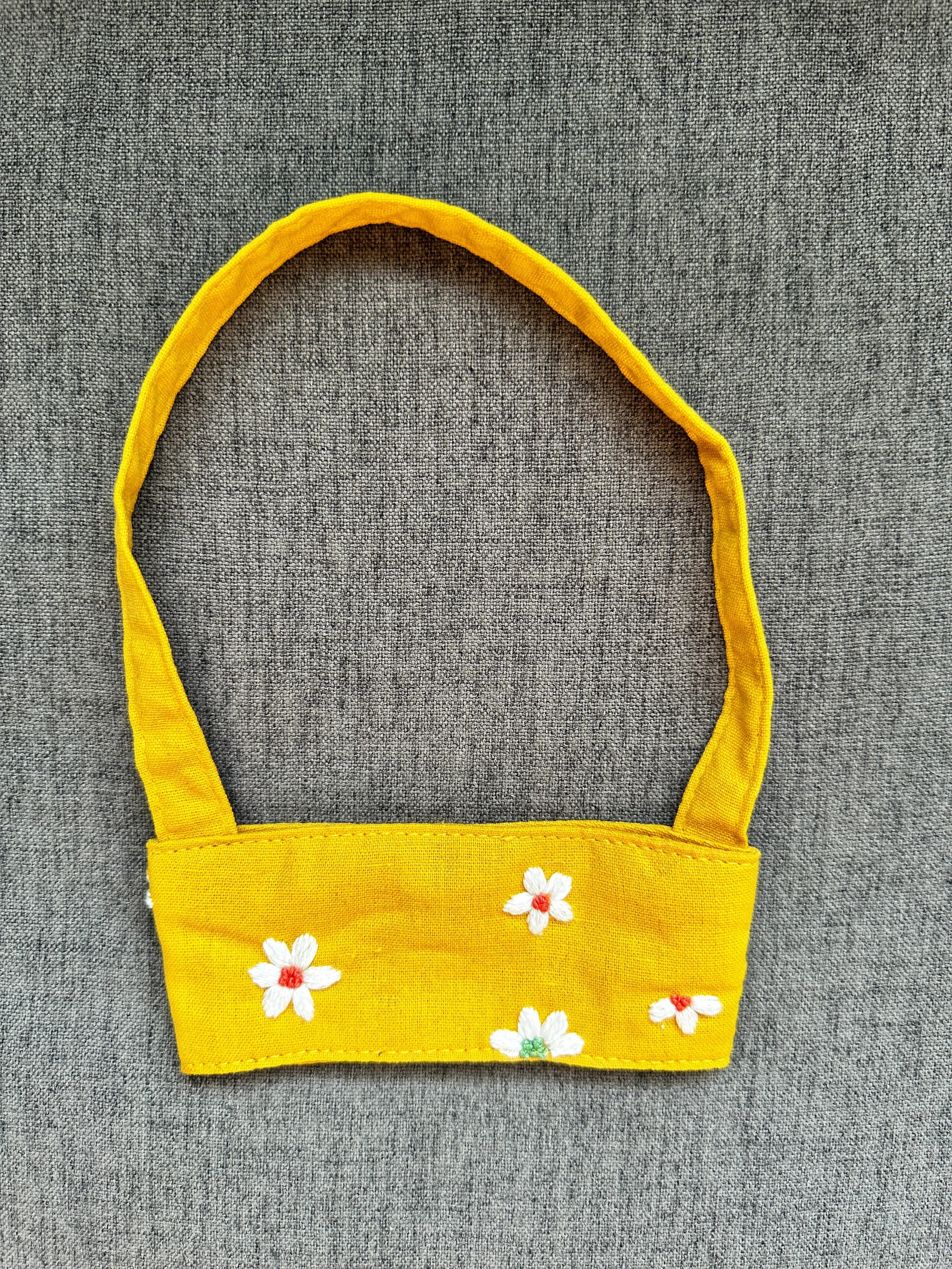 Floral Embroidered Cup Carrier