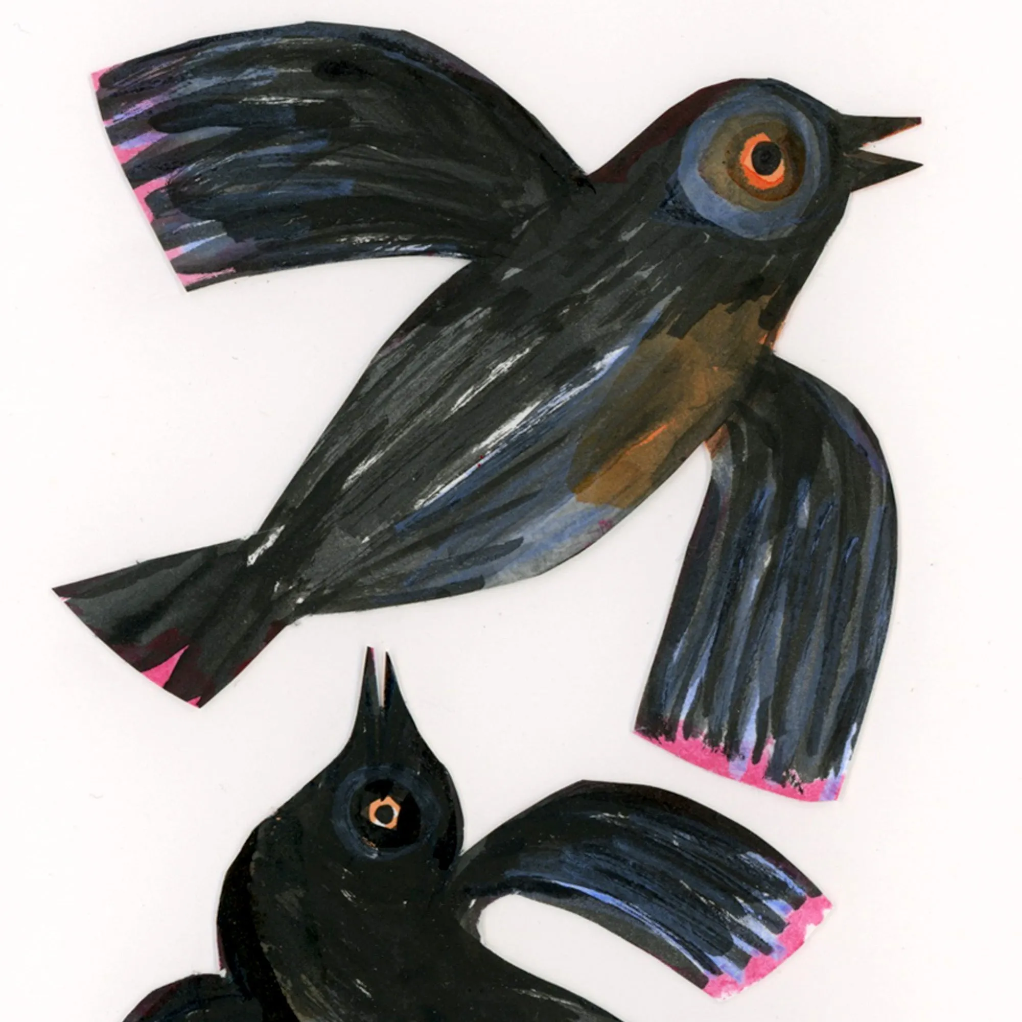 Flying Birds / handmade, full size card