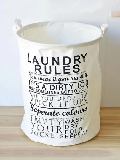 Fun text Laundry organizer basket hamper bin