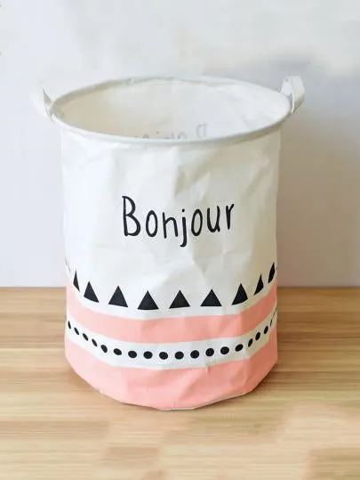 Fun text Laundry organizer basket hamper bin