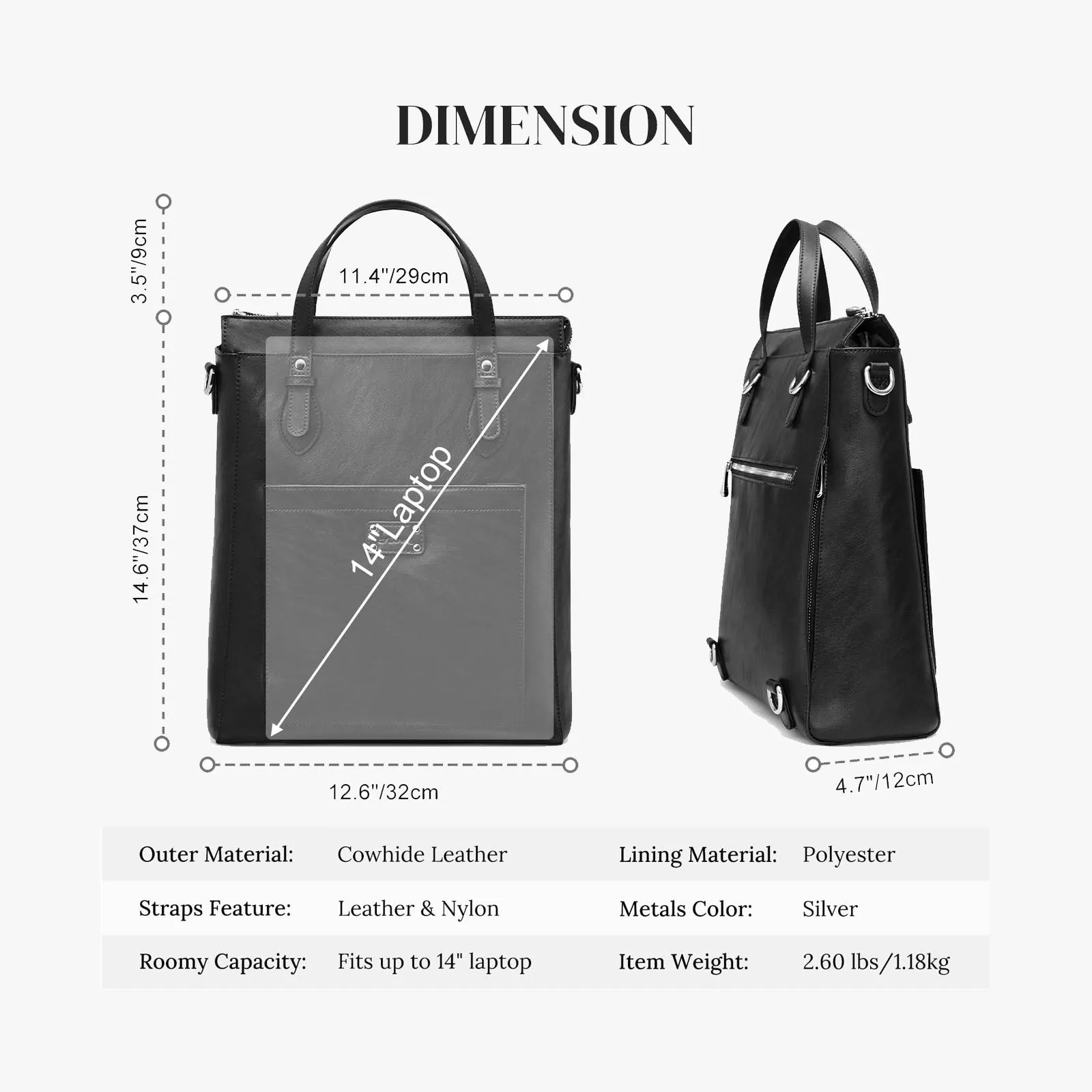 Genuine Leather Convertible Backpack