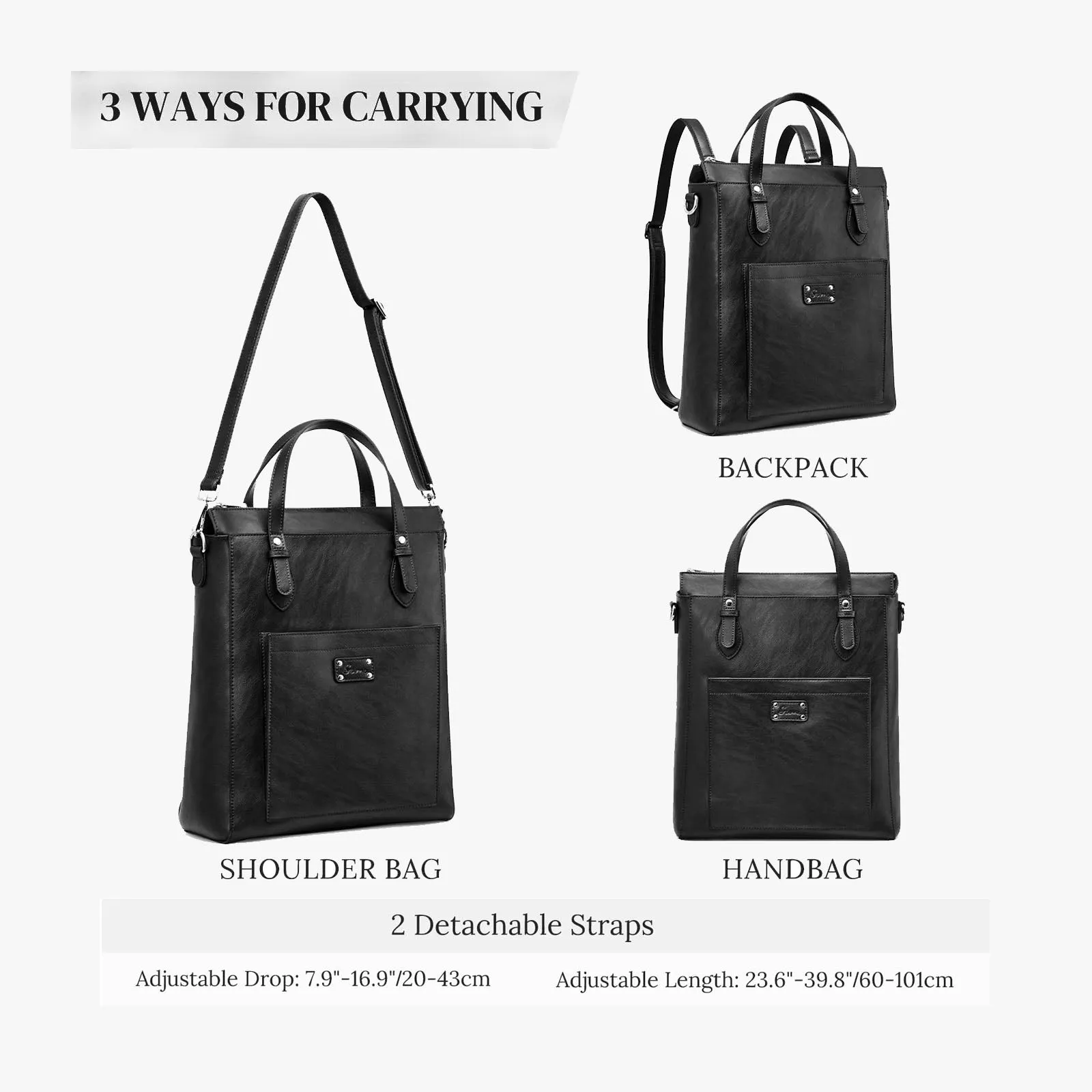 Genuine Leather Convertible Backpack