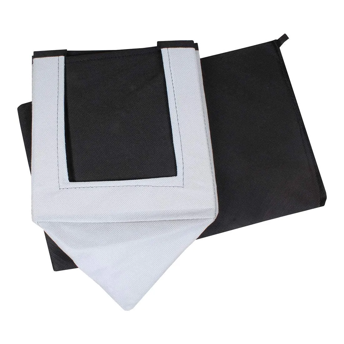 Heart Home Non-Woven Foldable Shirt Stacker Closet Organizer With Handles (Black & Grey)-HS43HEARTH26536