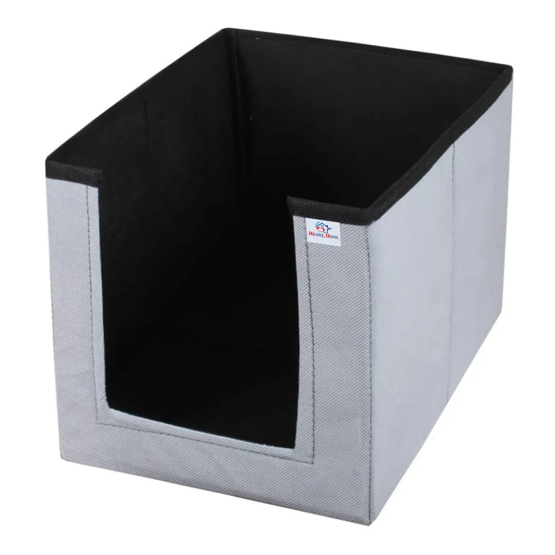 Heart Home Non-Woven Foldable Shirt Stacker Closet Organizer With Handles (Black & Grey)-HS43HEARTH26536