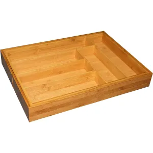 Home Basics Bamboo Expandable Cutlery Tray, 13-23 x18x 2.36 Inches