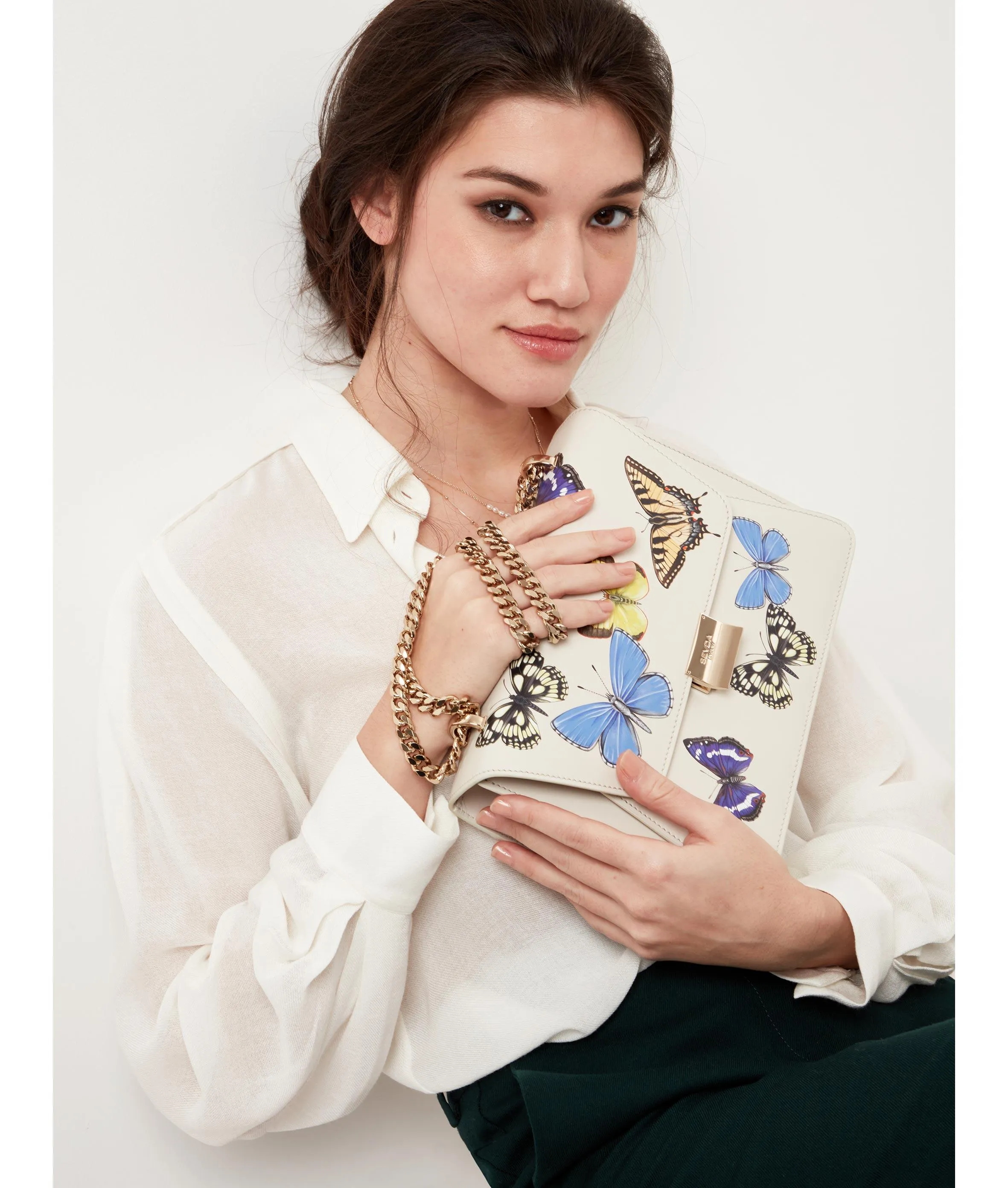 Kate Shoulder Bag Off White Butterflies