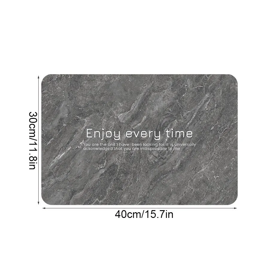 Kitchen Countertop Drainer Mat Slide Pad Water Absorbent Drying Mat