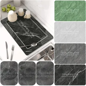 Kitchen Countertop Drainer Mat Slide Pad Water Absorbent Drying Mat