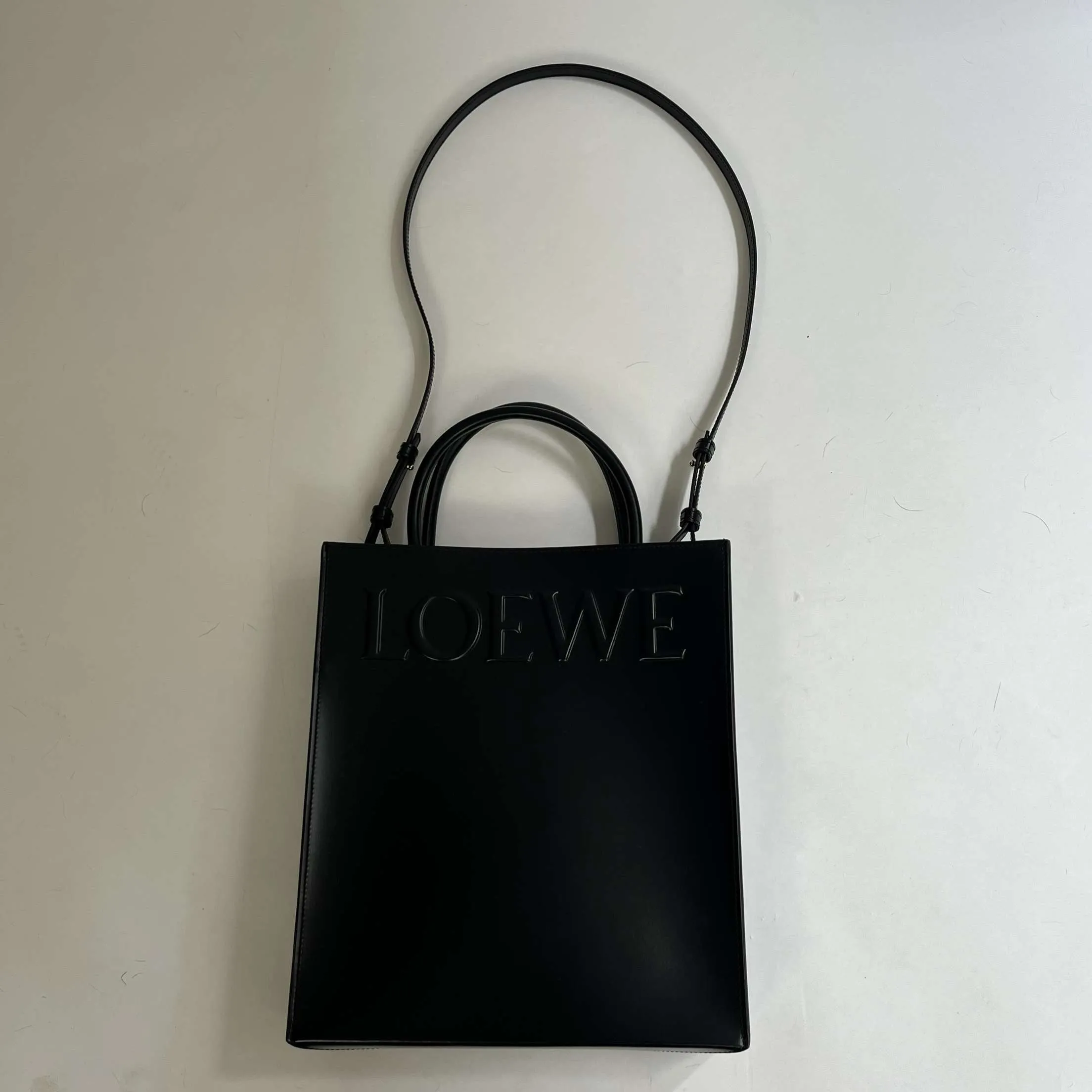 Loewe Brand New £1650 Black Standard A4 Leather Tote Bag