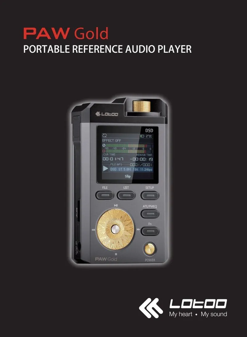 Lotoo Paw Gold High Resolution MP3 Audio Player (DAP) with 128GB MicroSD