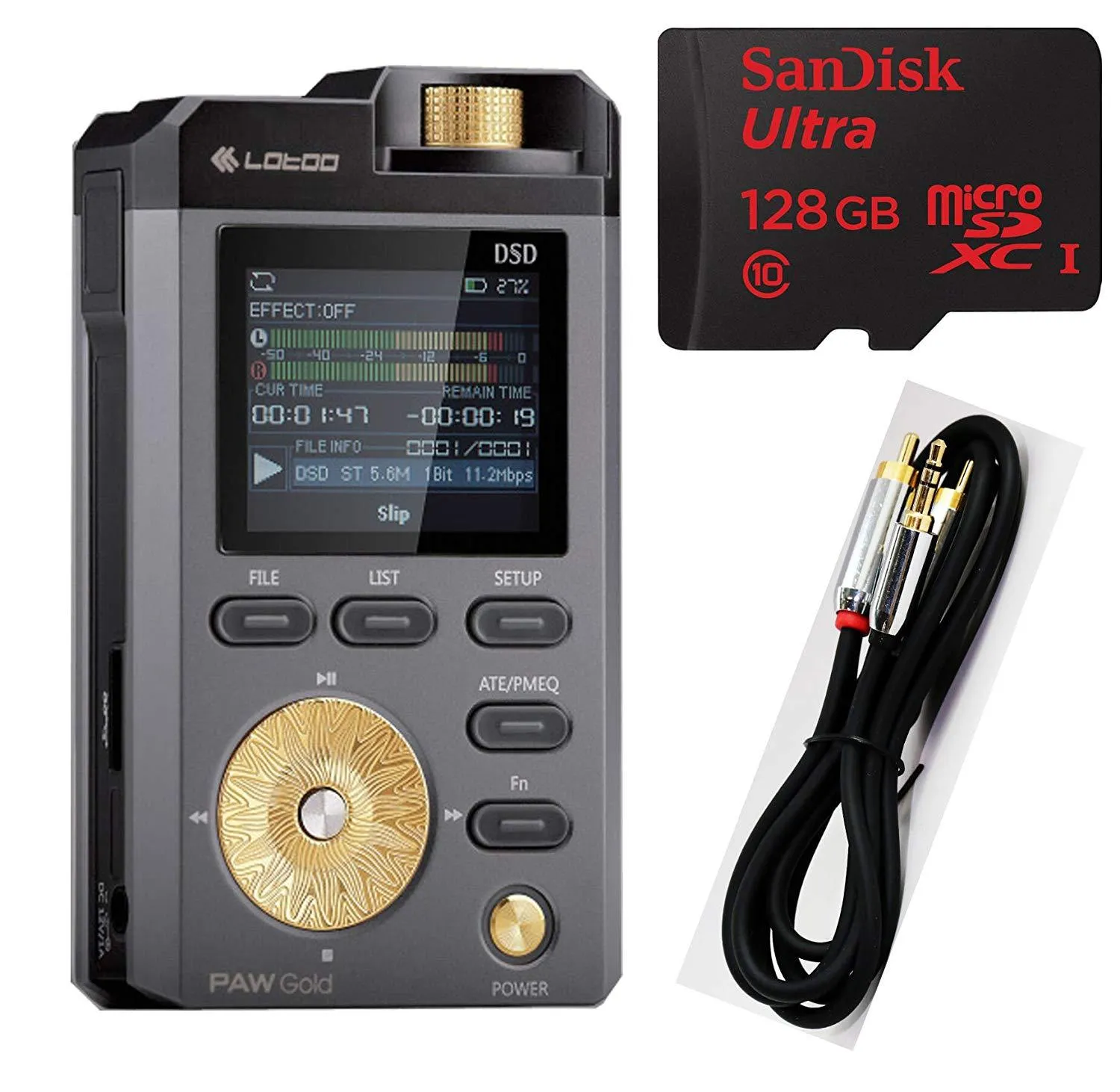 Lotoo Paw Gold High Resolution MP3 Audio Player (DAP) with 128GB MicroSD
