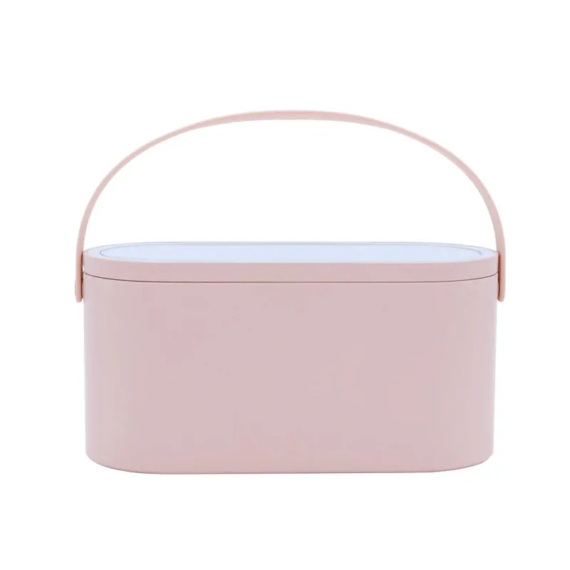Makeup Organizer Box with LED Light Mirror