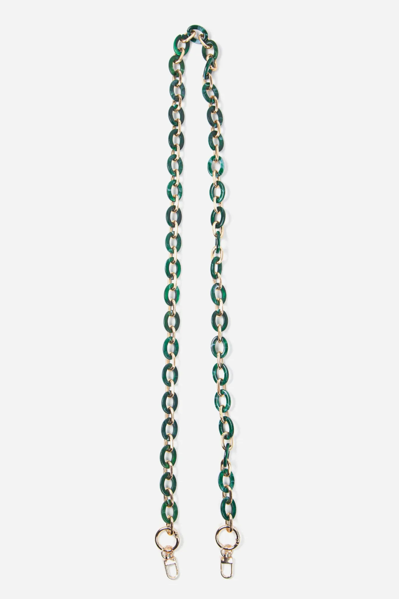 Marbled Oval Link Acrylic Bag Strap Green