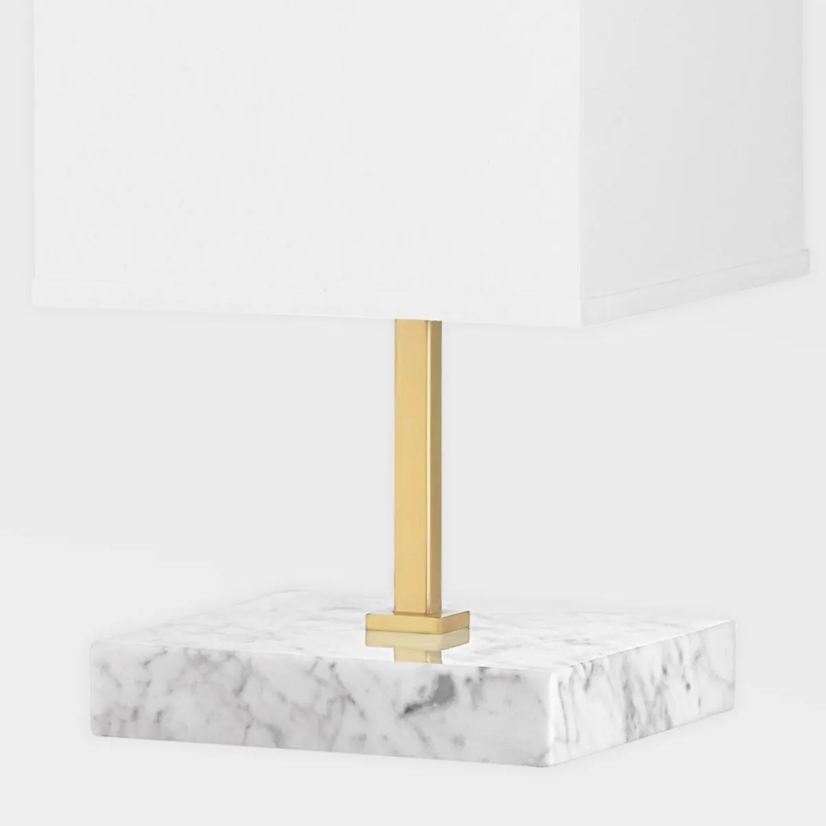 Mikaela Table Lamp White Marble Base and Aged Brass Finish