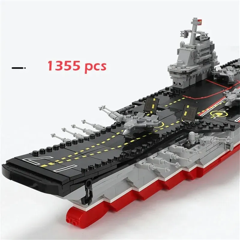 Military MOC Chinese Type 001 Aircraft Carrier Ship Bricks