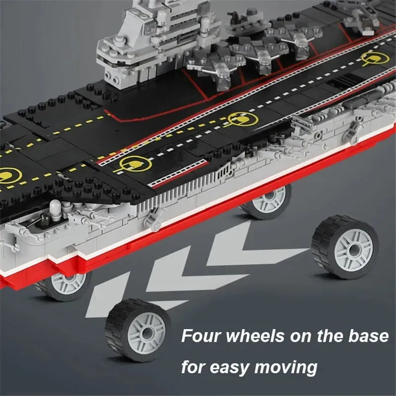 Military MOC Chinese Type 001 Aircraft Carrier Ship Bricks