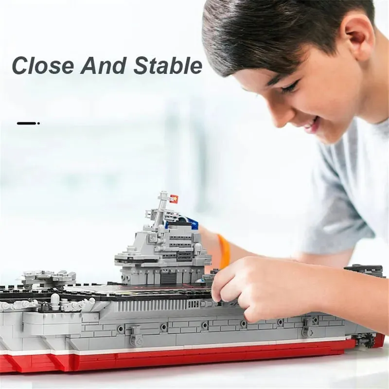 Military MOC Chinese Type 001 Aircraft Carrier Ship Bricks
