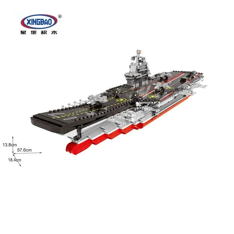 Military MOC Chinese Type 001 Aircraft Carrier Ship Bricks