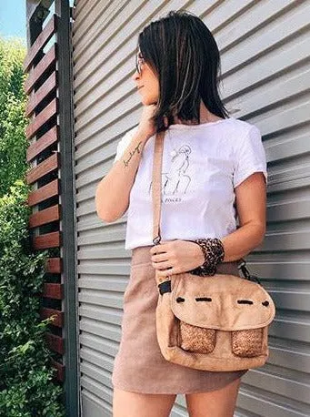 Mini Charlie Crossbody | Camel/Black