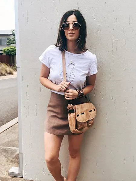 Mini Charlie Crossbody | Camel/Black