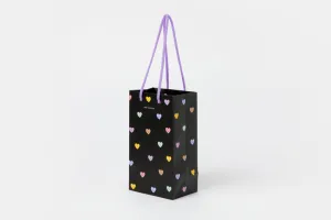 Mini Gift Bag Heart Black