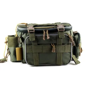 Multifunctional Waterproof Fishing Tackle Crossbody Bag Dual Zippers