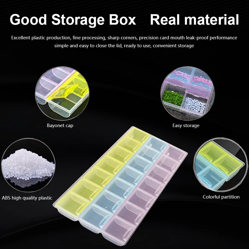 Nail Art Storage Box Diamond Painting Crystal Beads Organizer Holder Case
