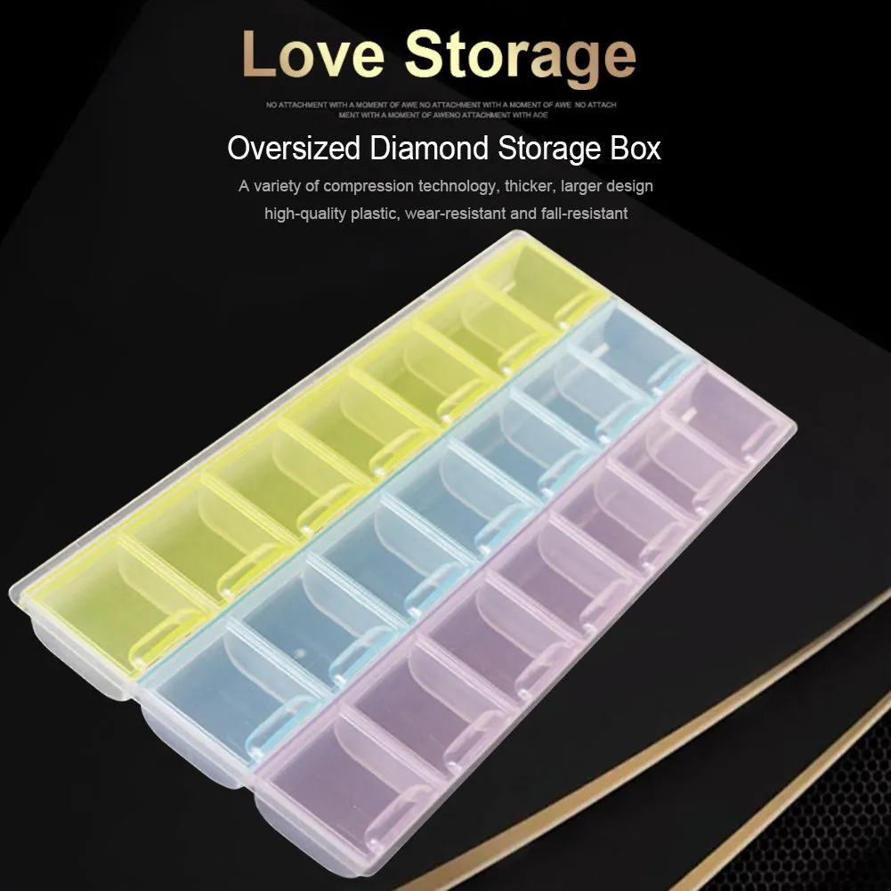 Nail Art Storage Box Diamond Painting Crystal Beads Organizer Holder Case