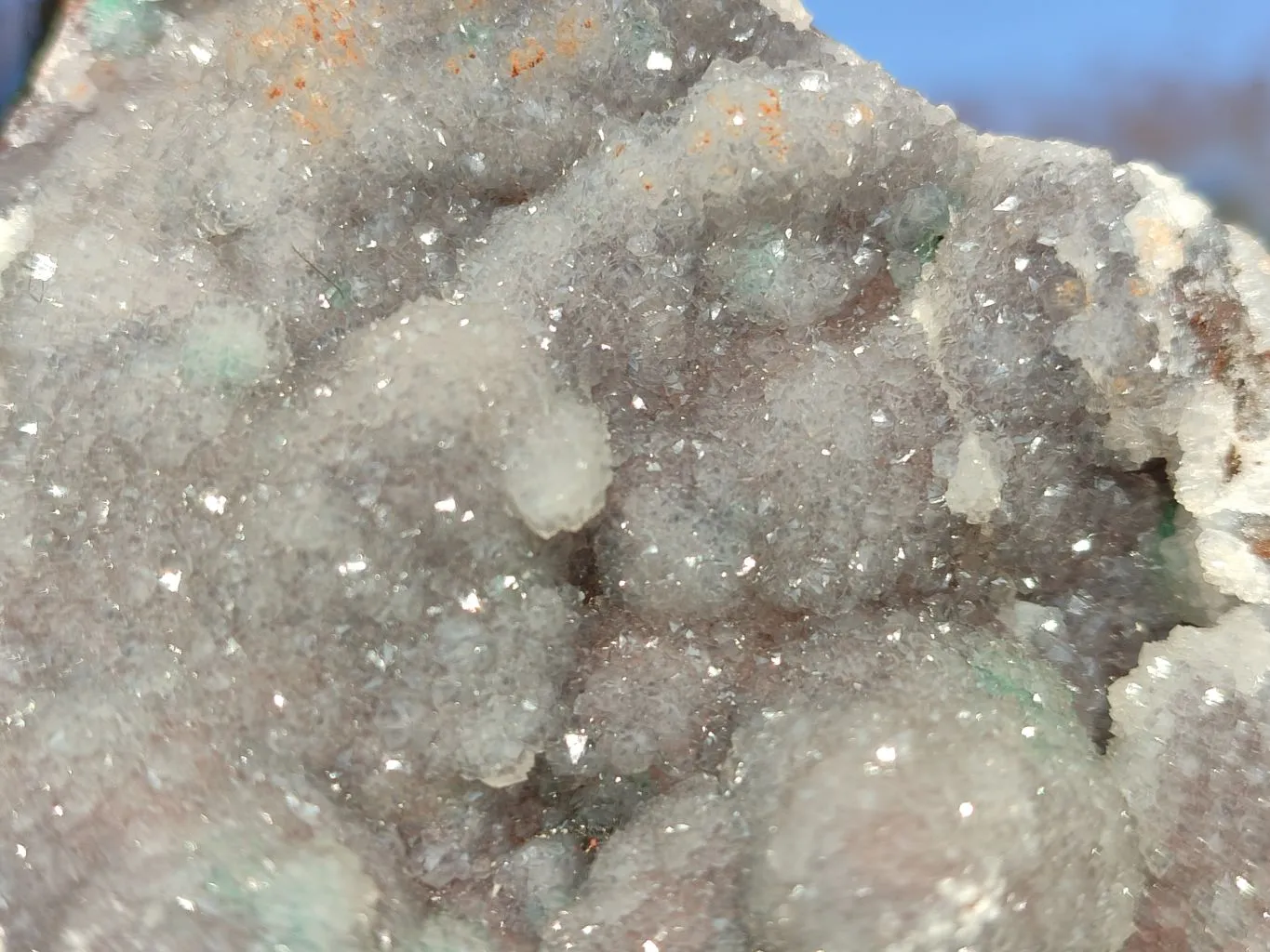 Natural Drusy Quartz Coated Chrysocolla In Dolomite x 1 From Likasi, Congo