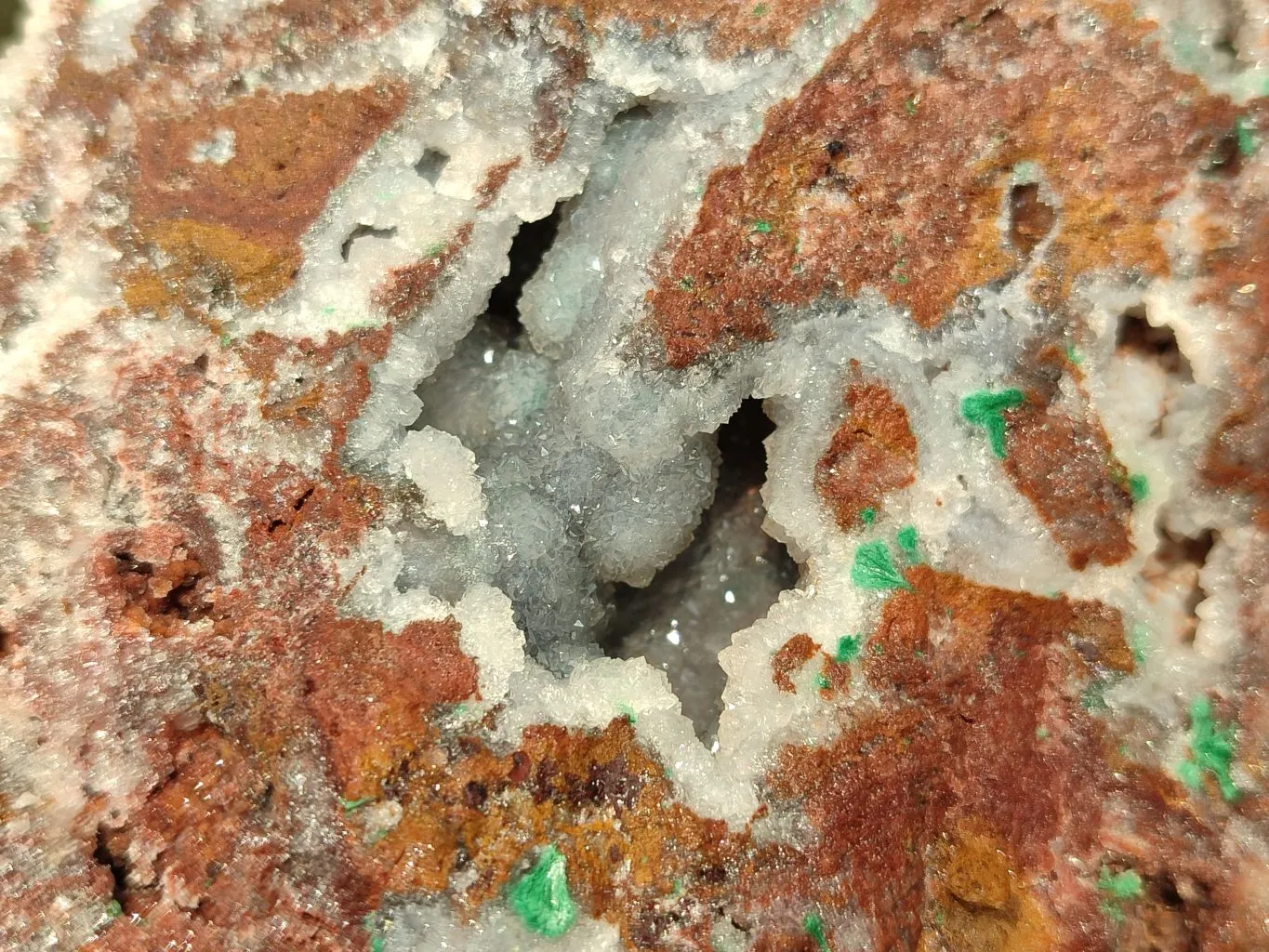 Natural Drusy Quartz Coated Chrysocolla In Dolomite x 1 From Likasi, Congo