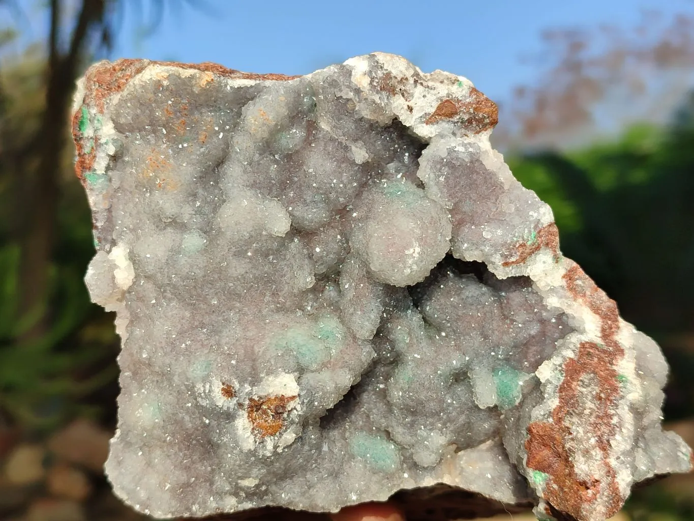 Natural Drusy Quartz Coated Chrysocolla In Dolomite x 1 From Likasi, Congo