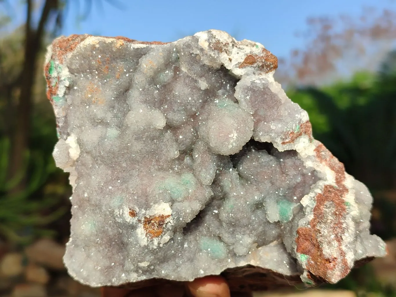Natural Drusy Quartz Coated Chrysocolla In Dolomite x 1 From Likasi, Congo
