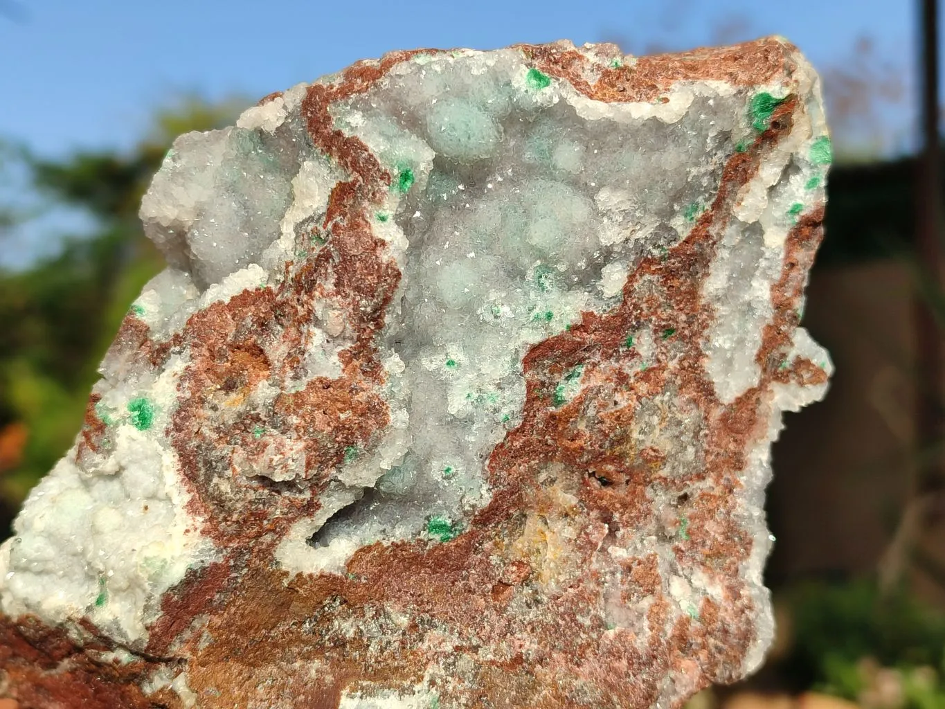 Natural Drusy Quartz Coated Chrysocolla In Dolomite x 1 From Likasi, Congo