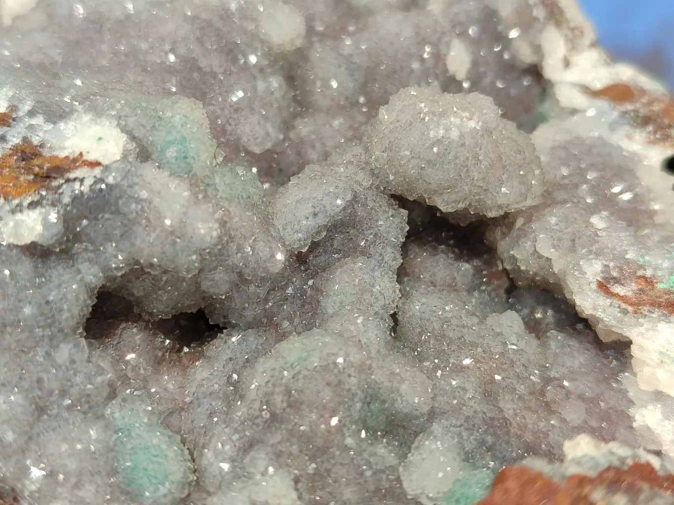Natural Drusy Quartz Coated Chrysocolla In Dolomite x 1 From Likasi, Congo