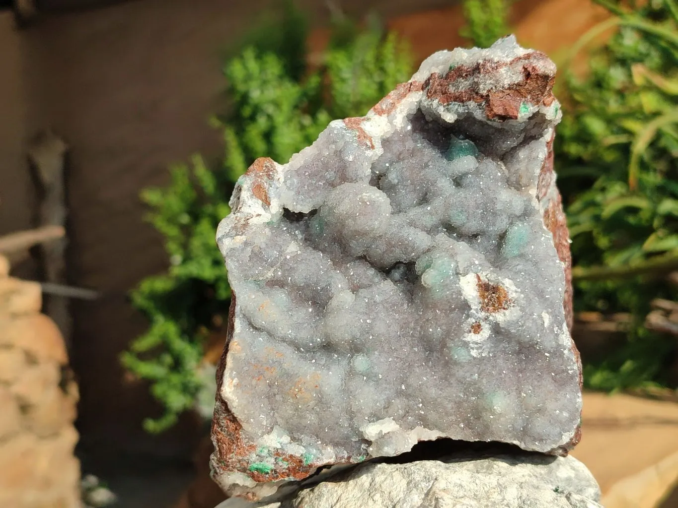 Natural Drusy Quartz Coated Chrysocolla In Dolomite x 1 From Likasi, Congo