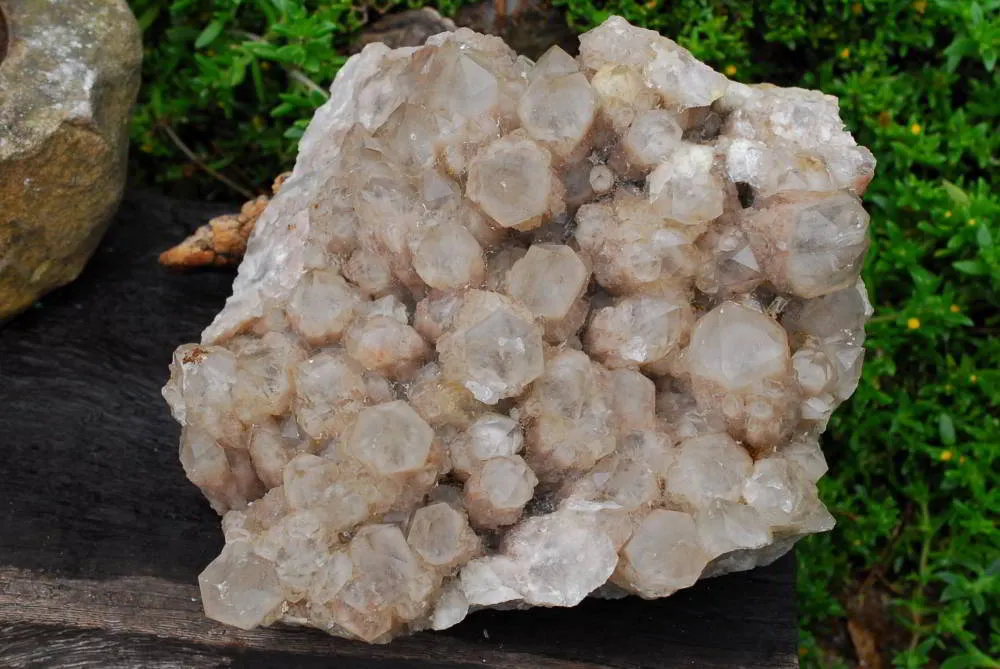 Natural Large Cascading White Phantom Luena Quartz Cluster x 1 From Luena, Congo