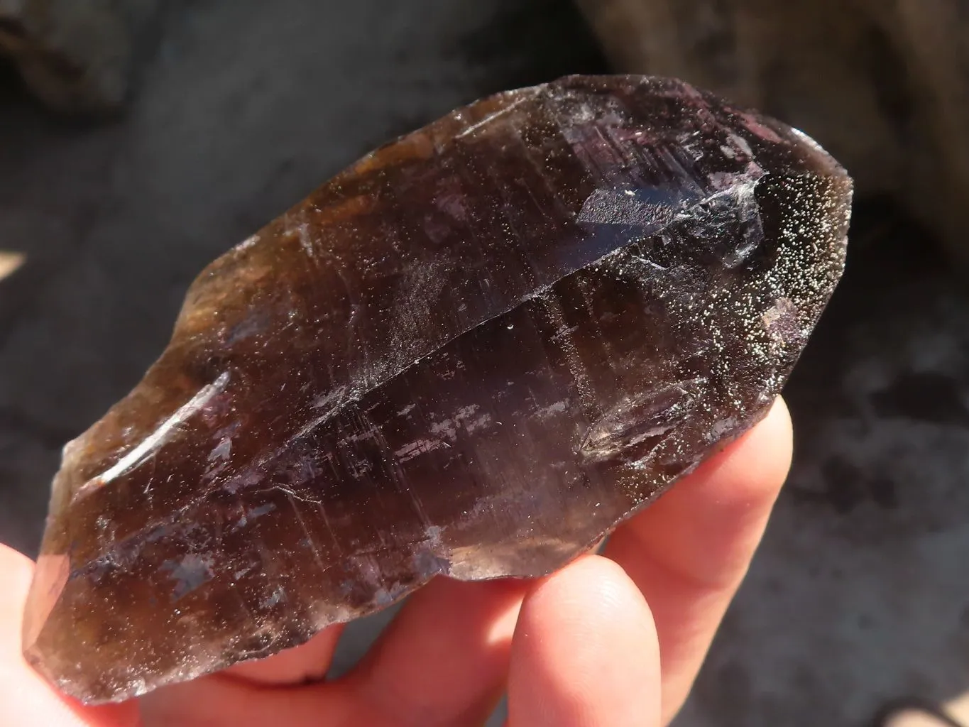 Natural Large Smokey Quartz Crystals x 6 From Mulanje, Malawi