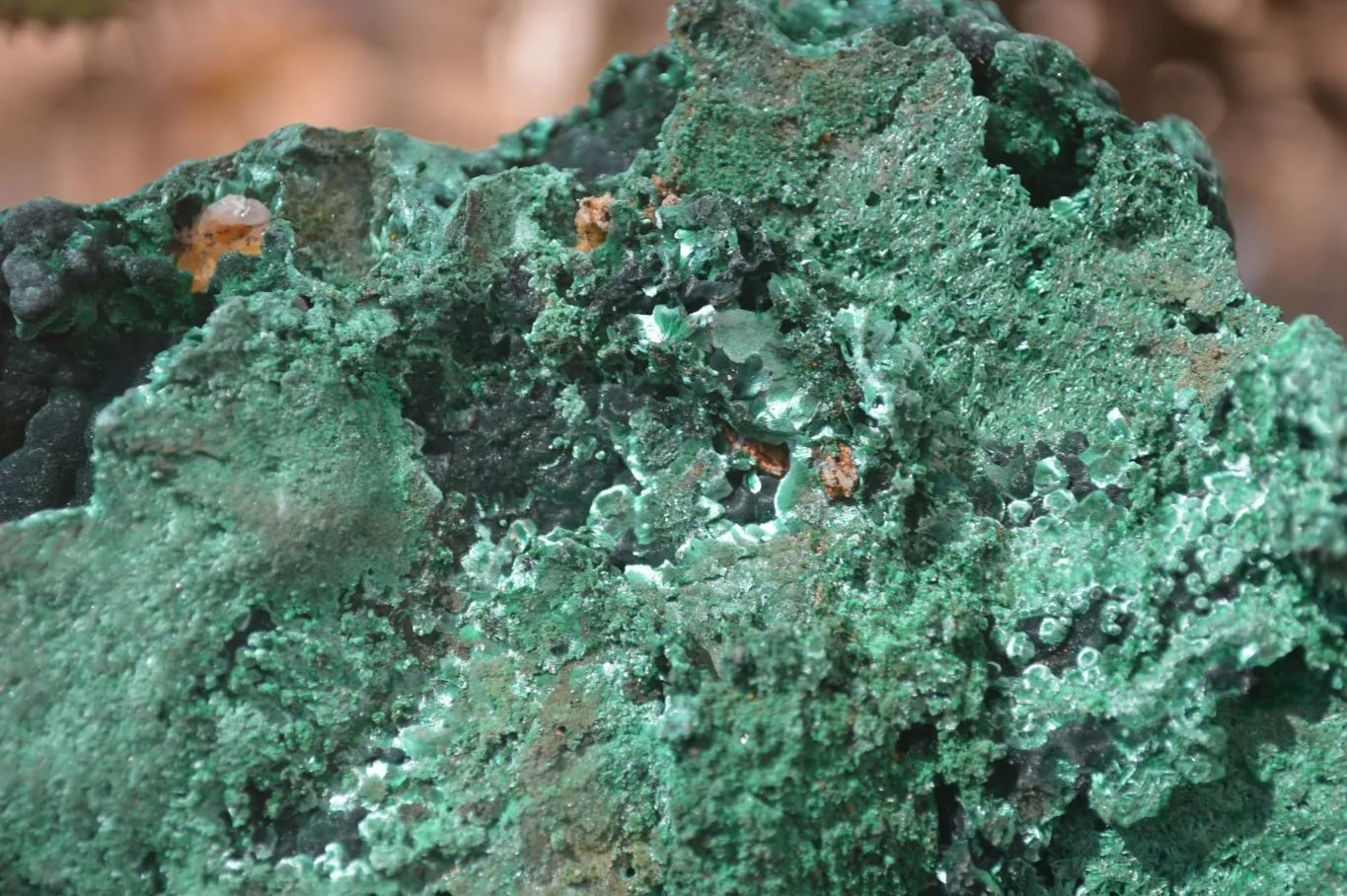 Natural Silky Malachite Specimens x 3 From Congo