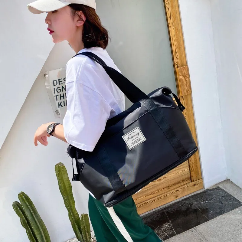 New Fashion Expandable Women's Sports Bag Oxford Cloth Waterproof Yoga Bags Large-capacity Travel Bags